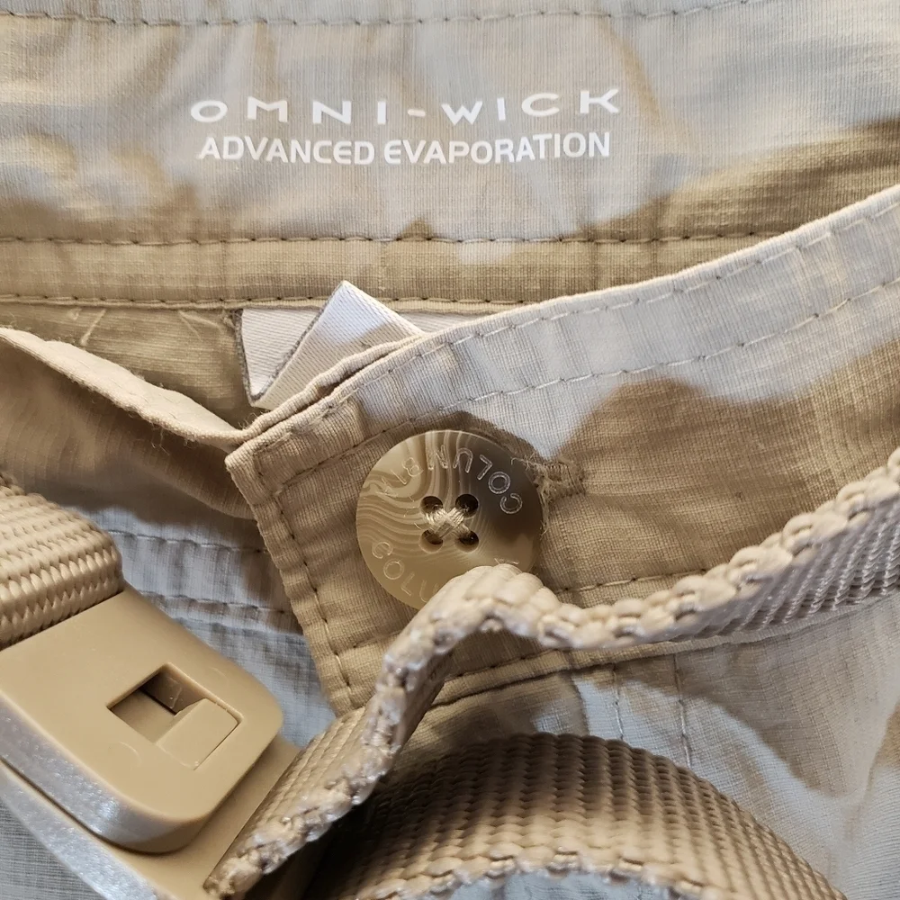 Columbia Omniwick Men's Tan Cargo Shorts with Belt Sz XL